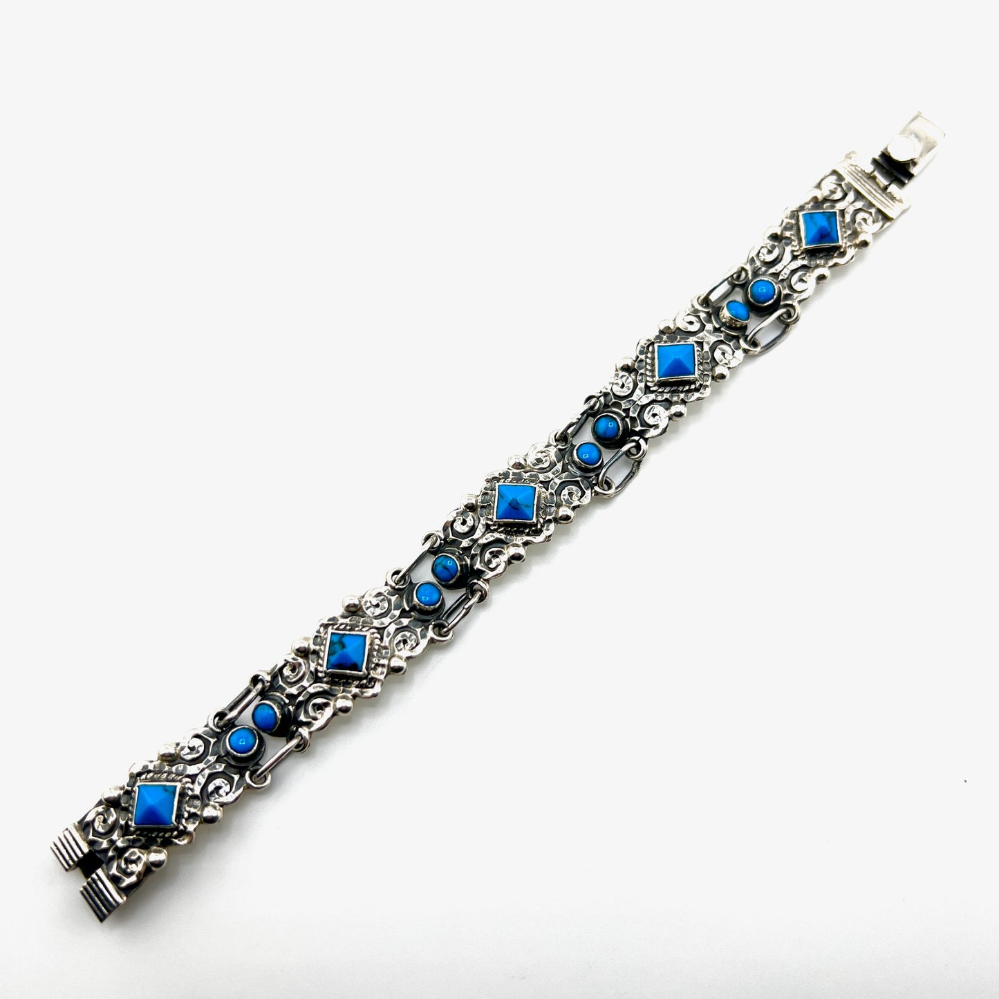 7inch 925 silver bracelet with turquoise