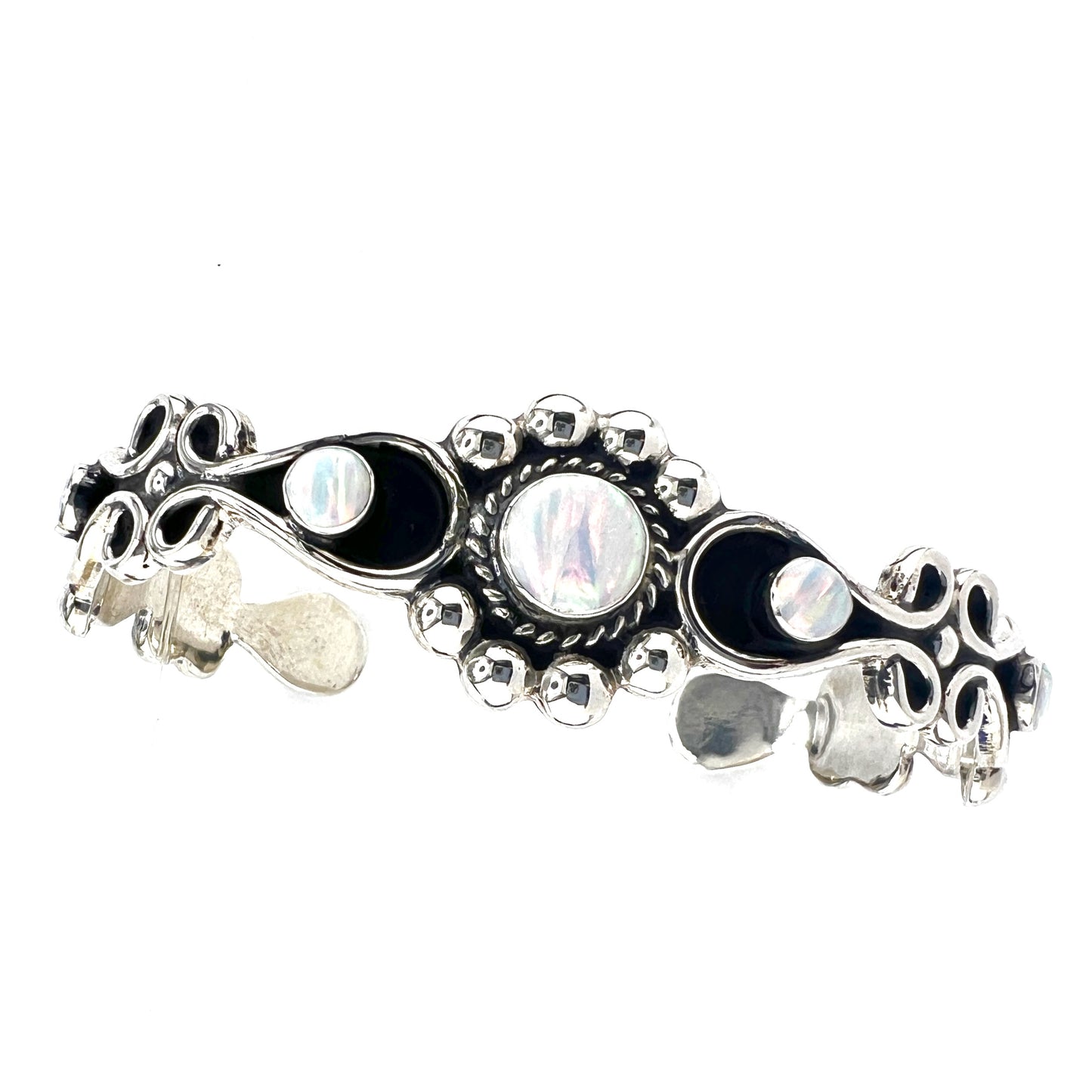 7cm x 2cm Silver Bracelet with Opal