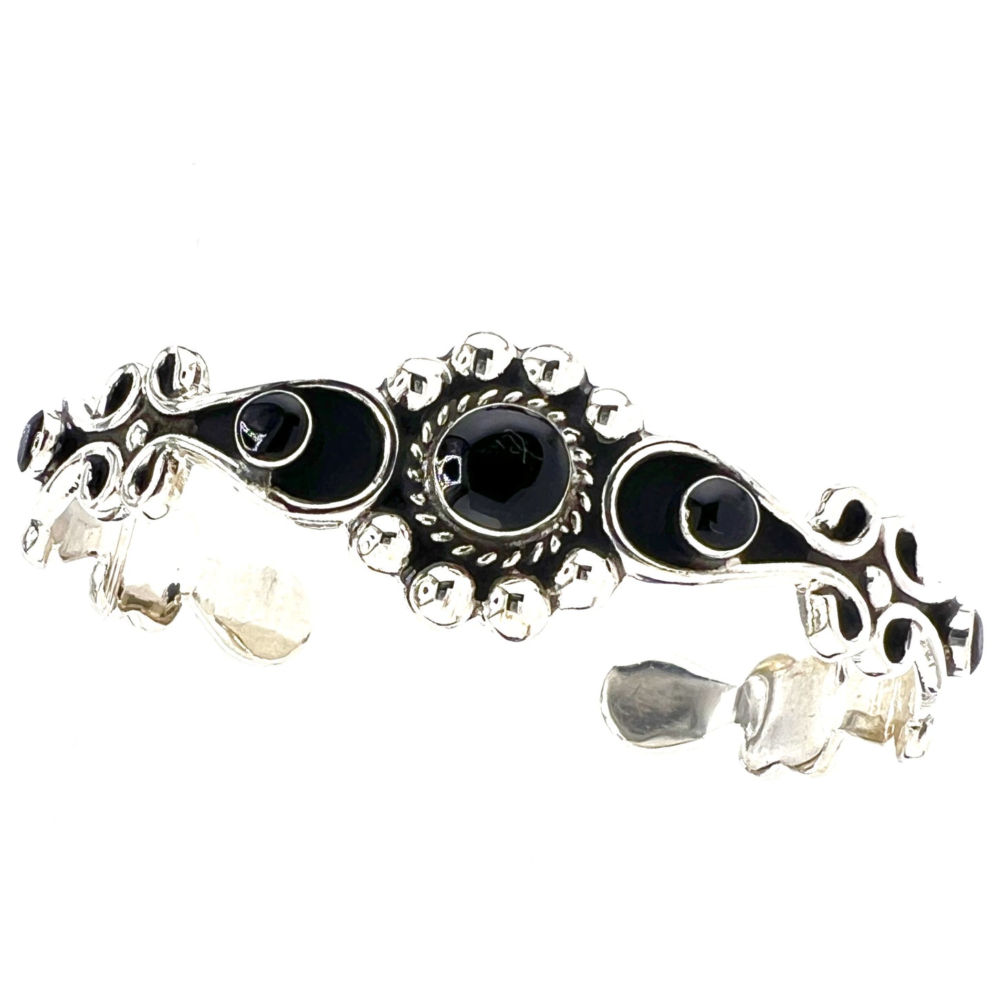 6.5cmx 2cm Silver Bracelet with Onix