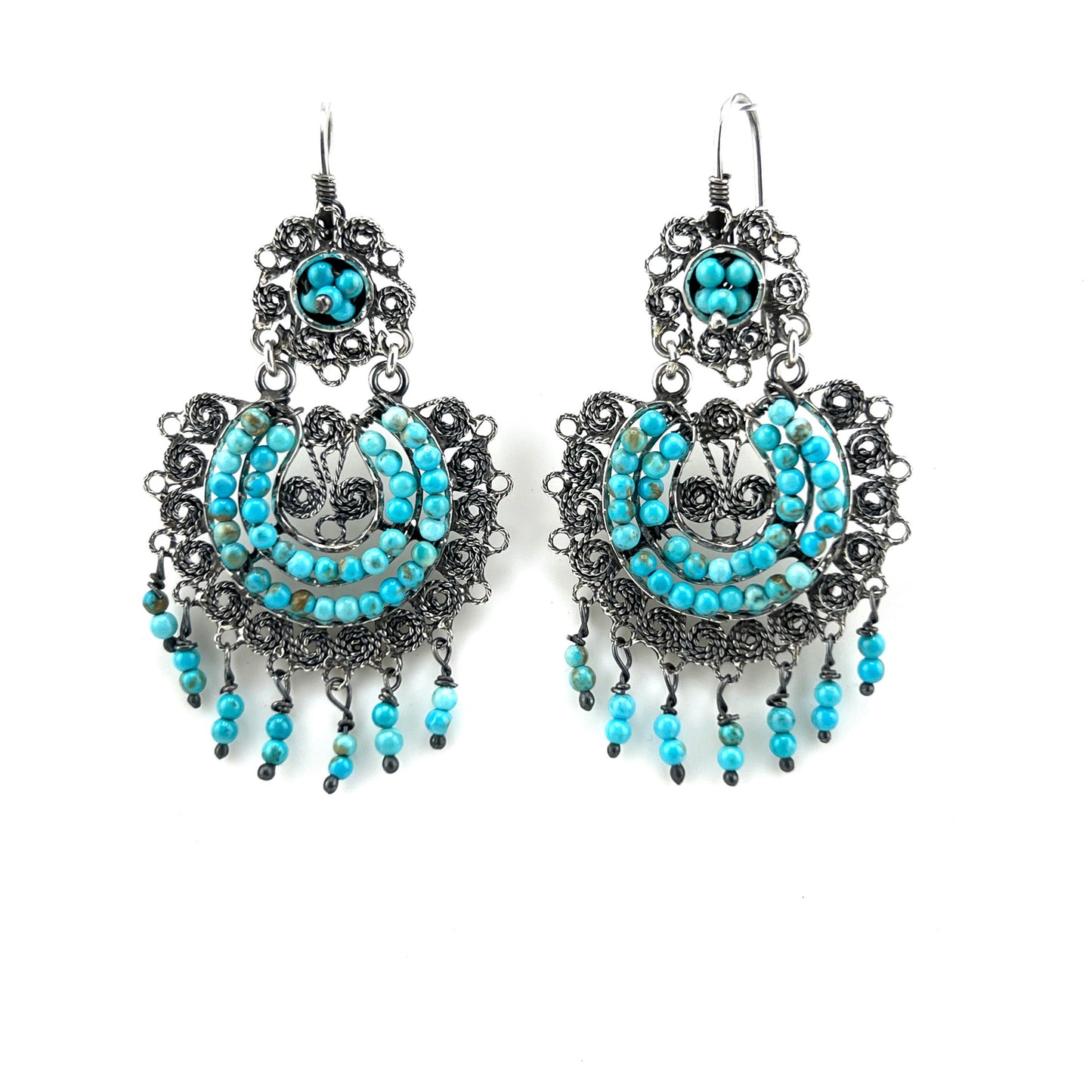 5.5cm 925 silver earrings with Turquoise bead
