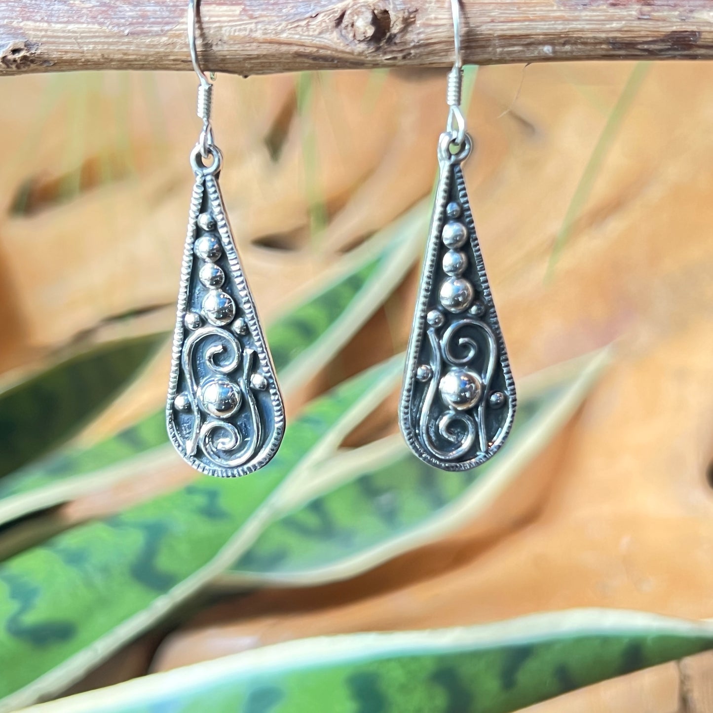4cm Solid 925 Silver Earrings