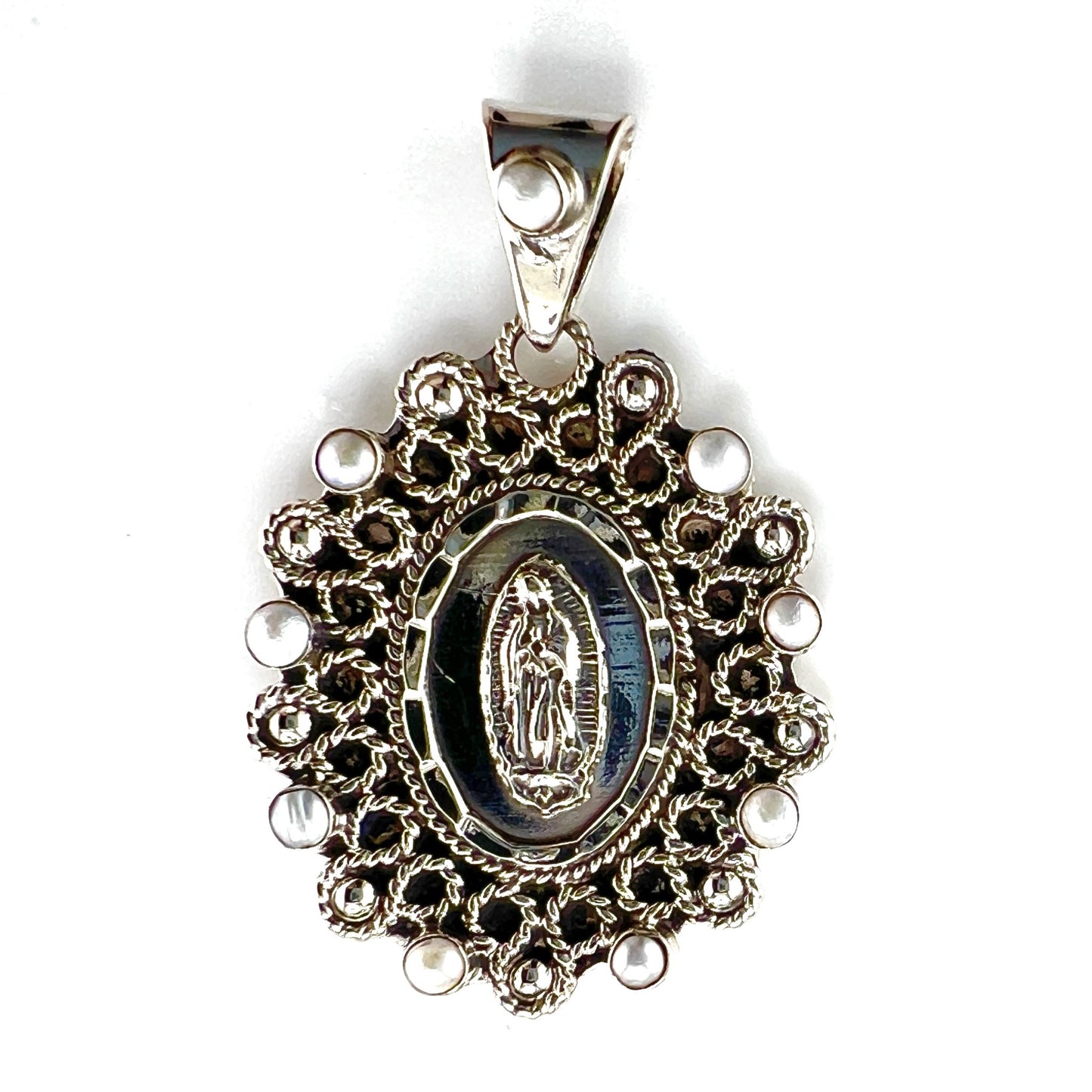 4cm virgin pendant with pearl bead