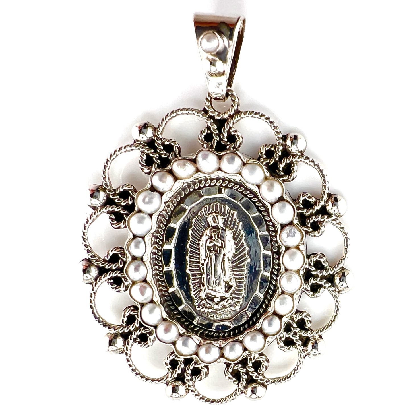 5cm Virgin with Pearl 925 silver pendant