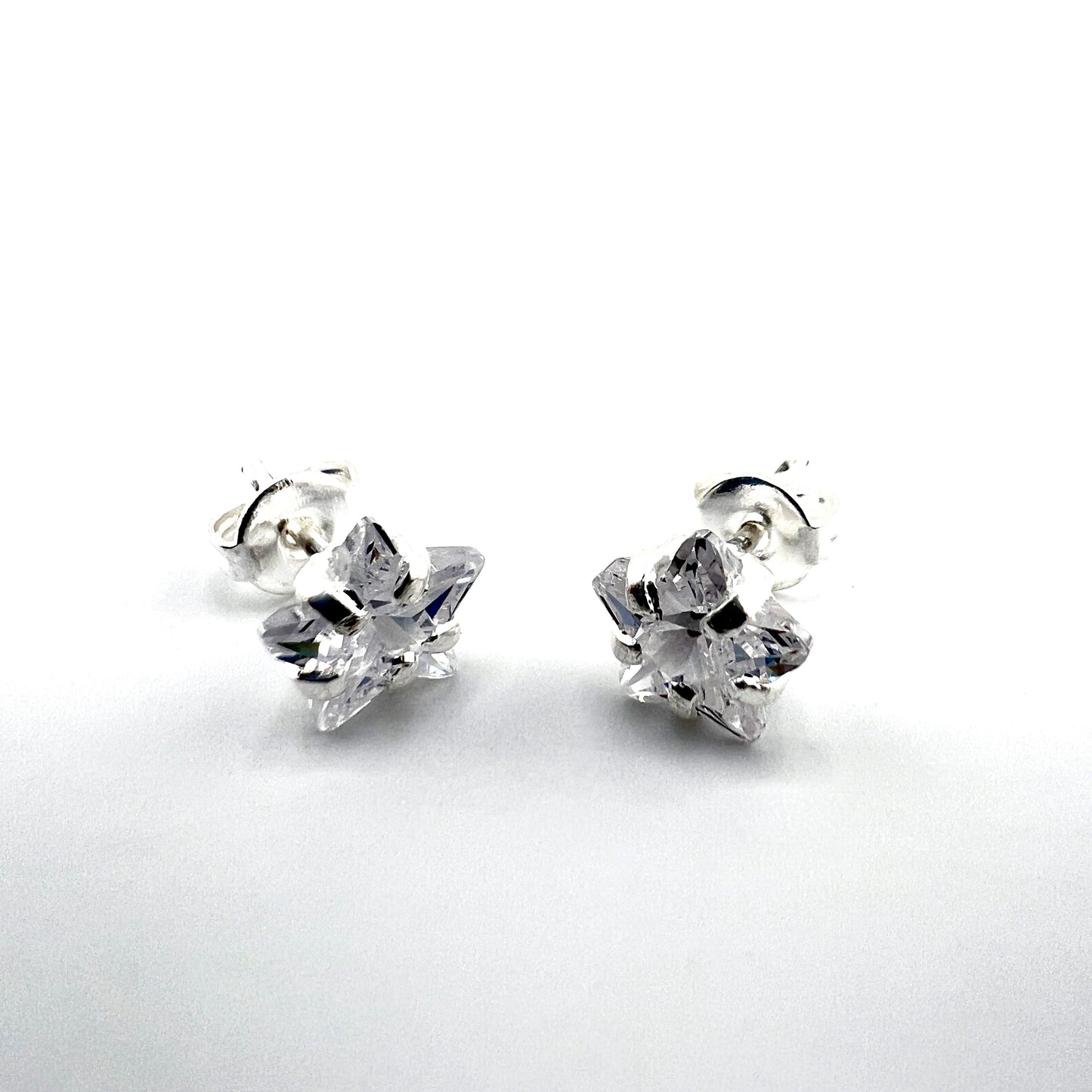 CUBIC STUD STAR SHAPE .925 Silver Earrings
