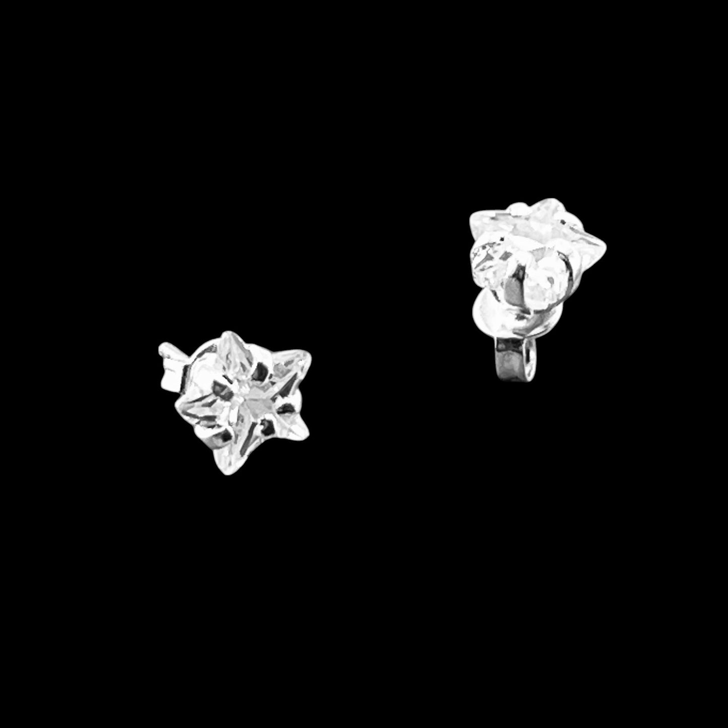 CUBIC STUD STAR SHAPE .925 Silver Earrings