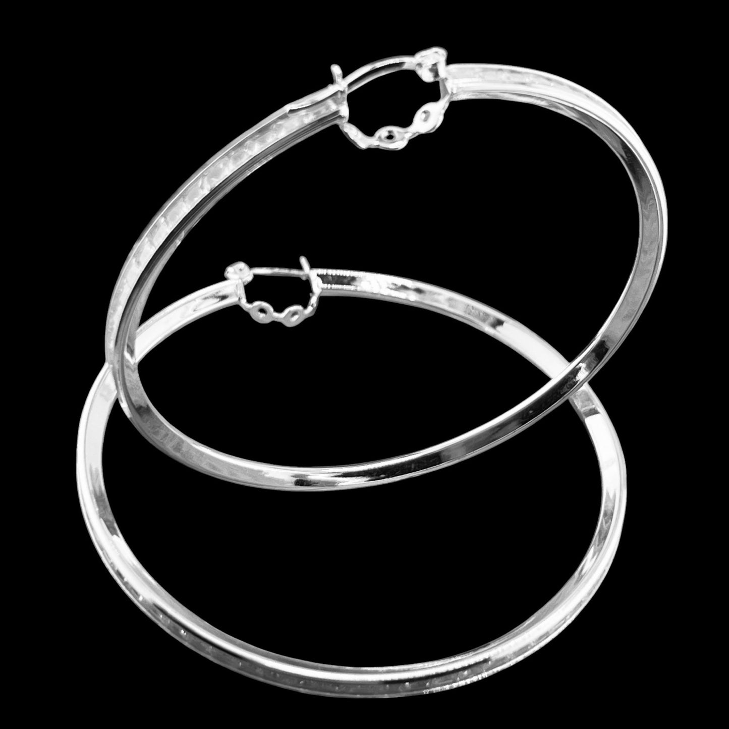 60mm HOOP .925 Silver Earrings with Cubic Zirconia