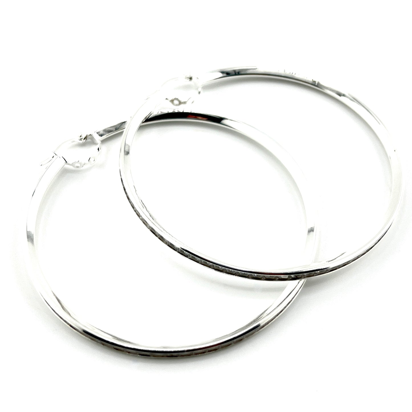 70mm HOOP .925 Silver Earrings with Cubic Zirconia