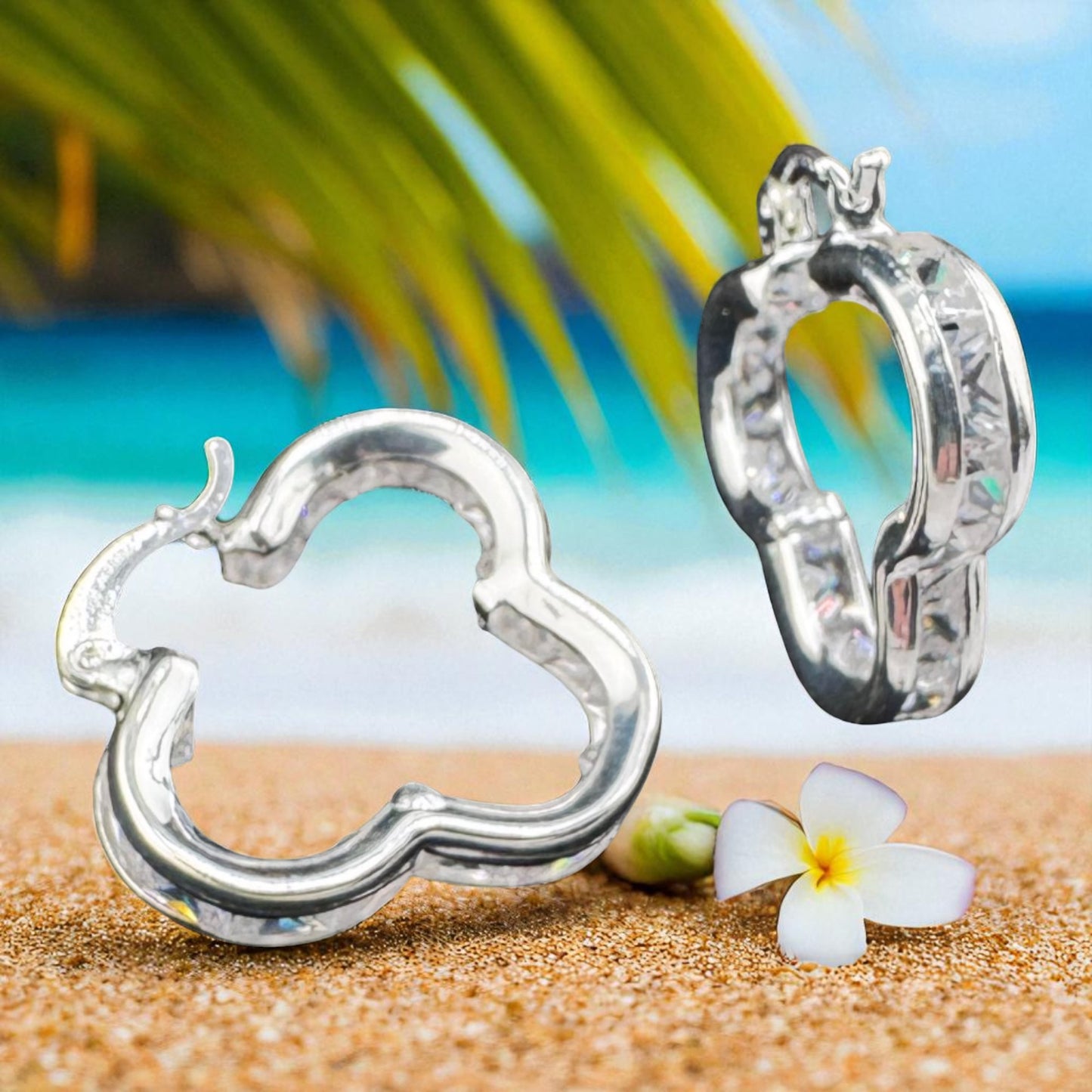 Trebol with CZ drop earrings