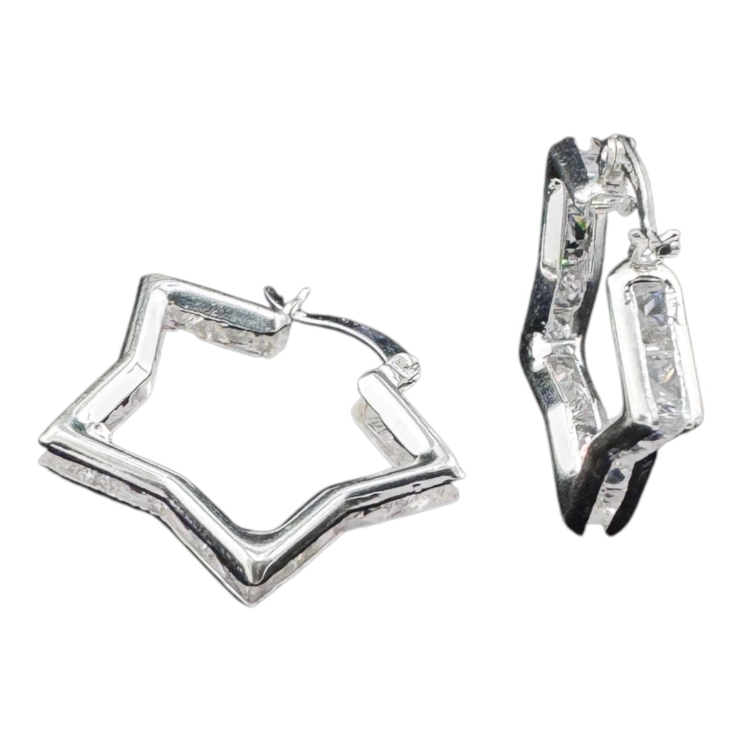 Star with CZ drop earrings