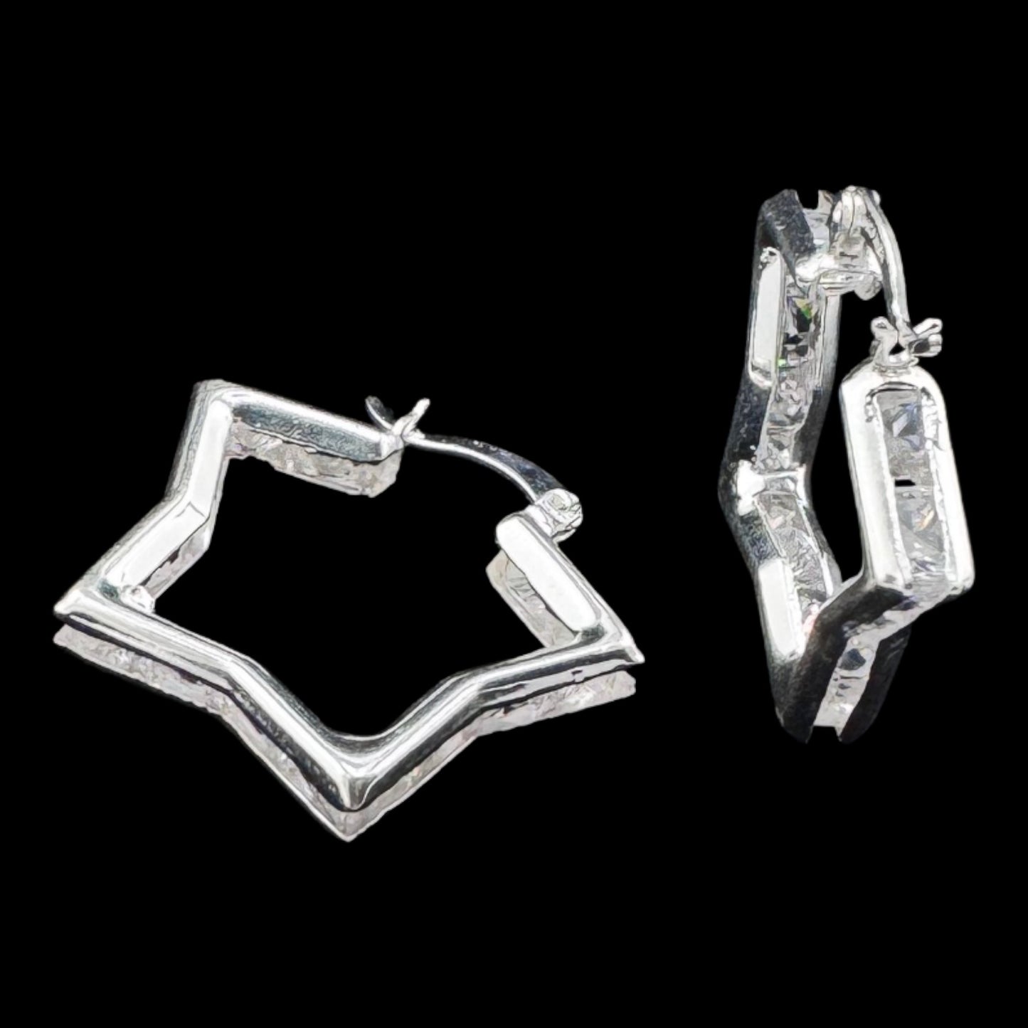 Star with CZ drop earrings