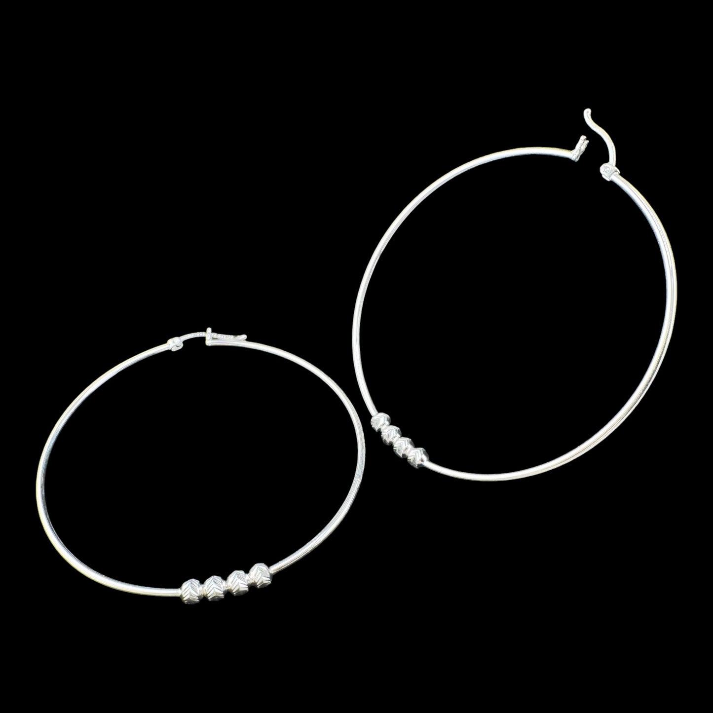 Hoops w/diamante beads 62mm