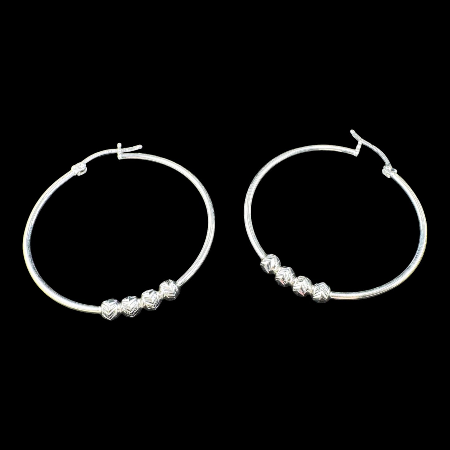Hoops w/diamante beads 38mm