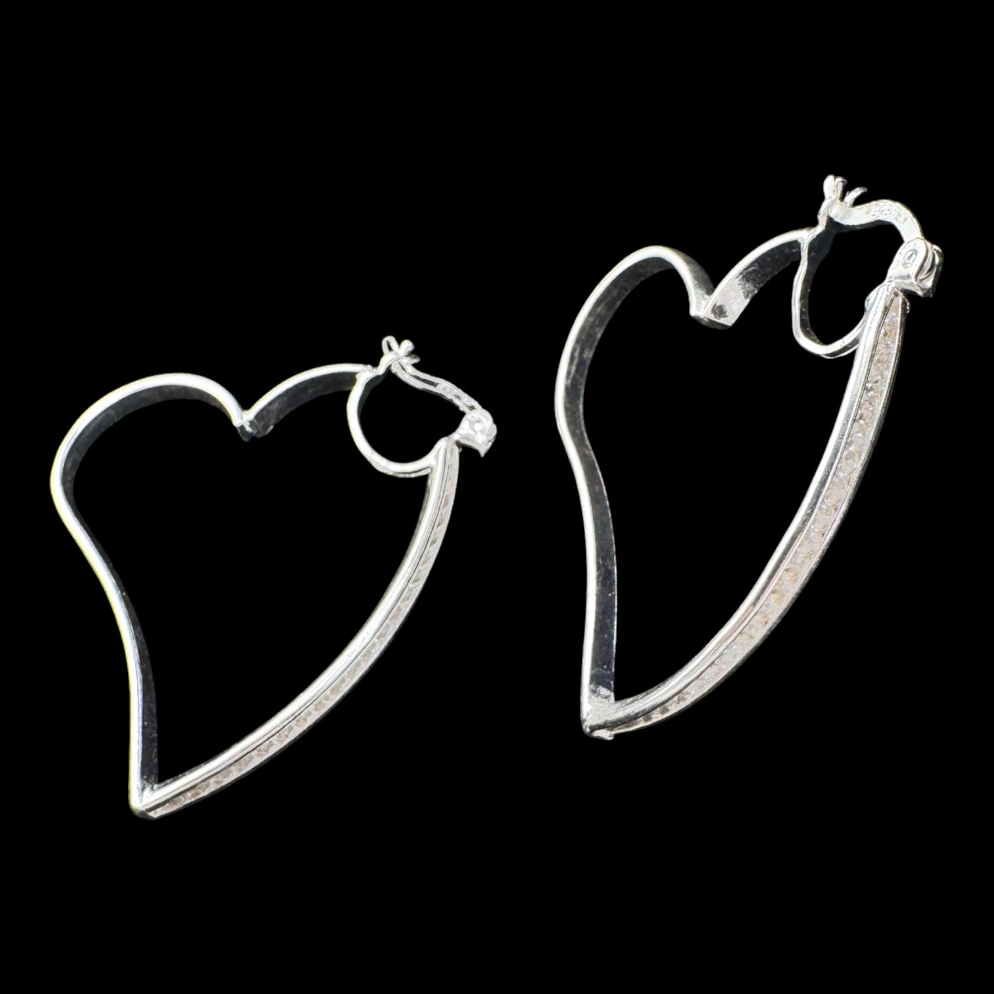 Heart shaped hoops 40mm