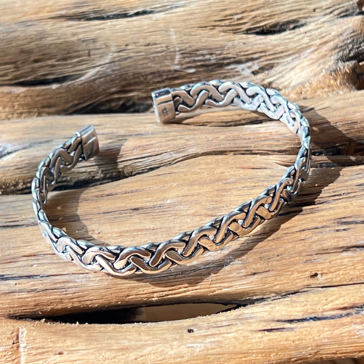 7cm Silver Woven CUFF Bracelet