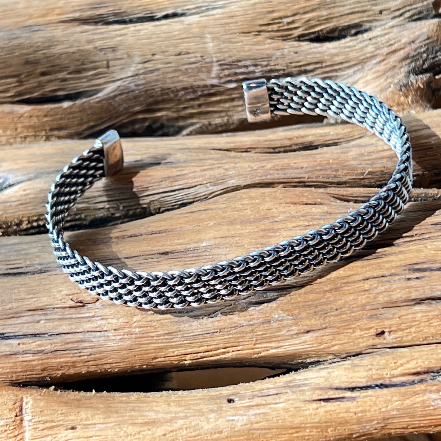 7.5cm Silver Woven CUFF Bracelet