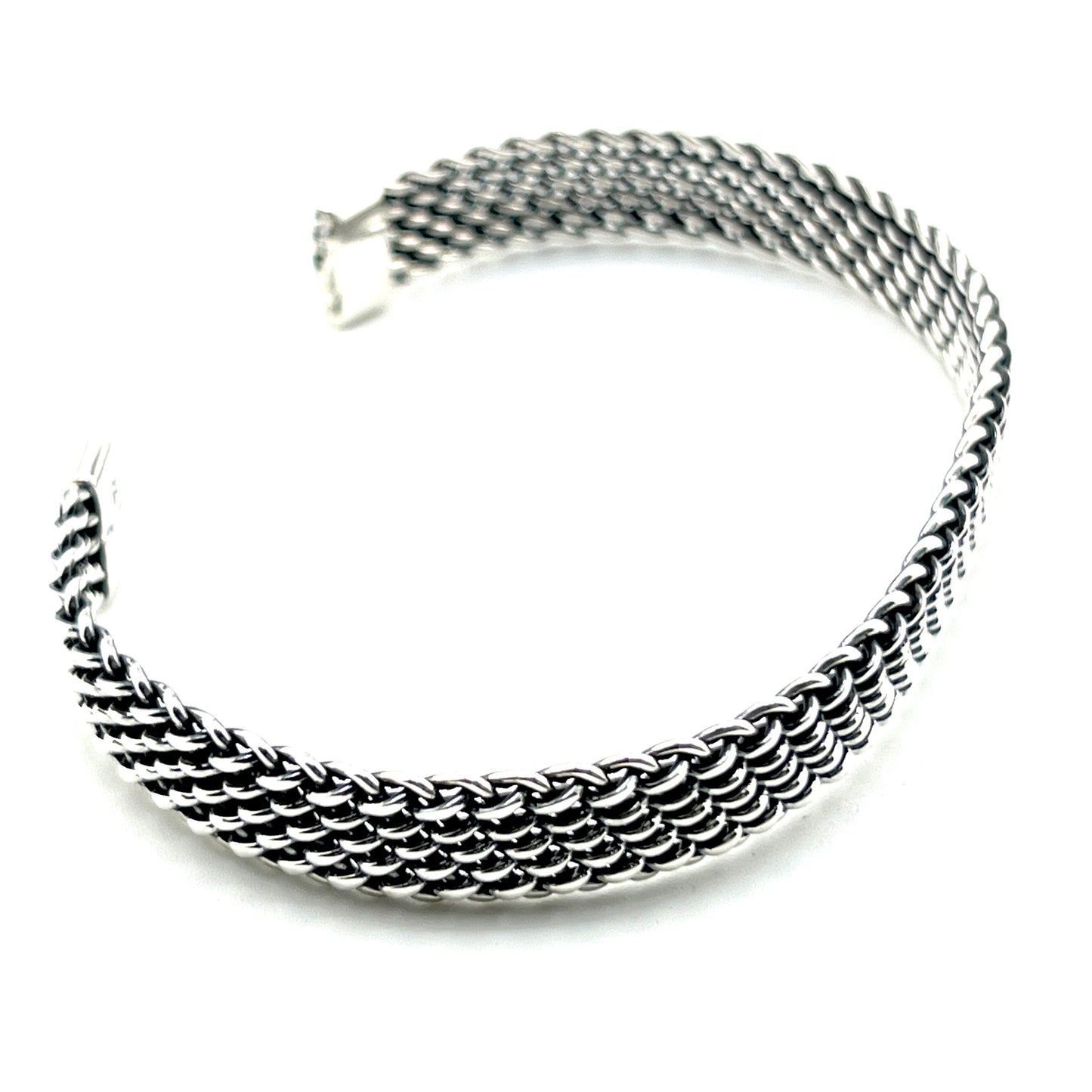 7.5cm Silver Woven CUFF Bracelet