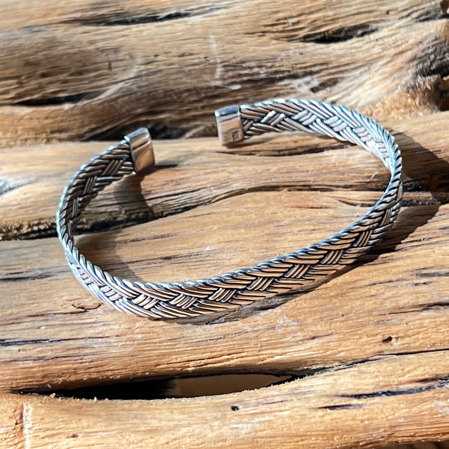 7cm Silver Woven CUFF Bracelet