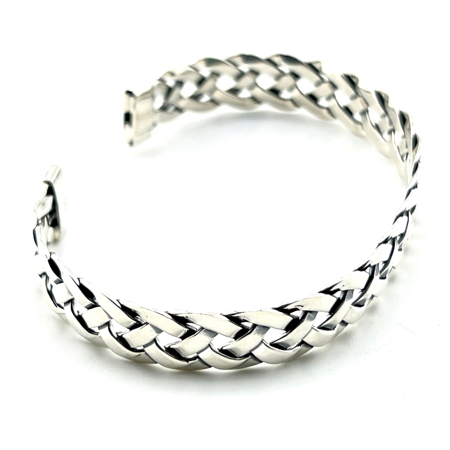 7cm Silver Woven CUFF Bracelet