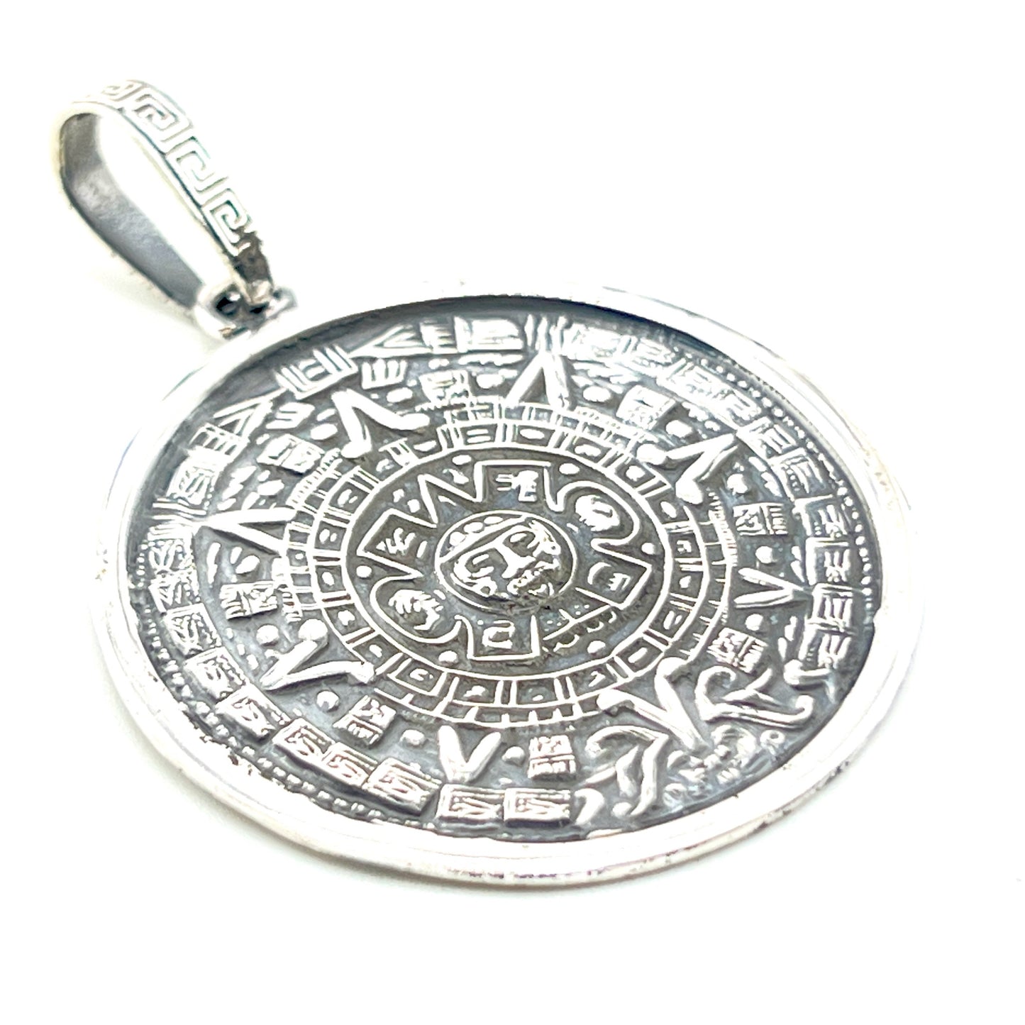 4cm Silver Mexican Calandar Pendant
