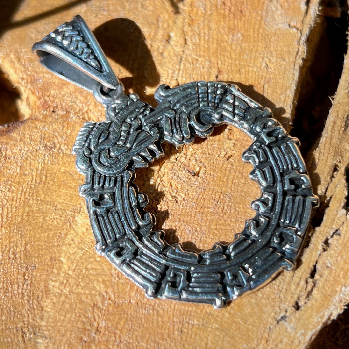 4cm Silver quetzalcoatl Pendant