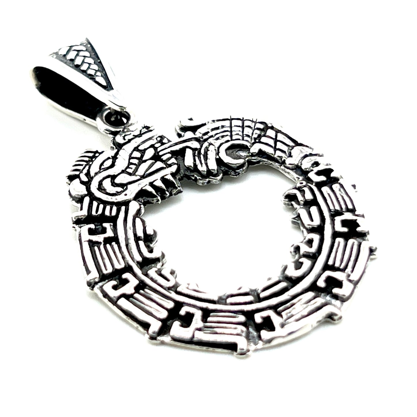 4cm Silver quetzalcoatl Pendant
