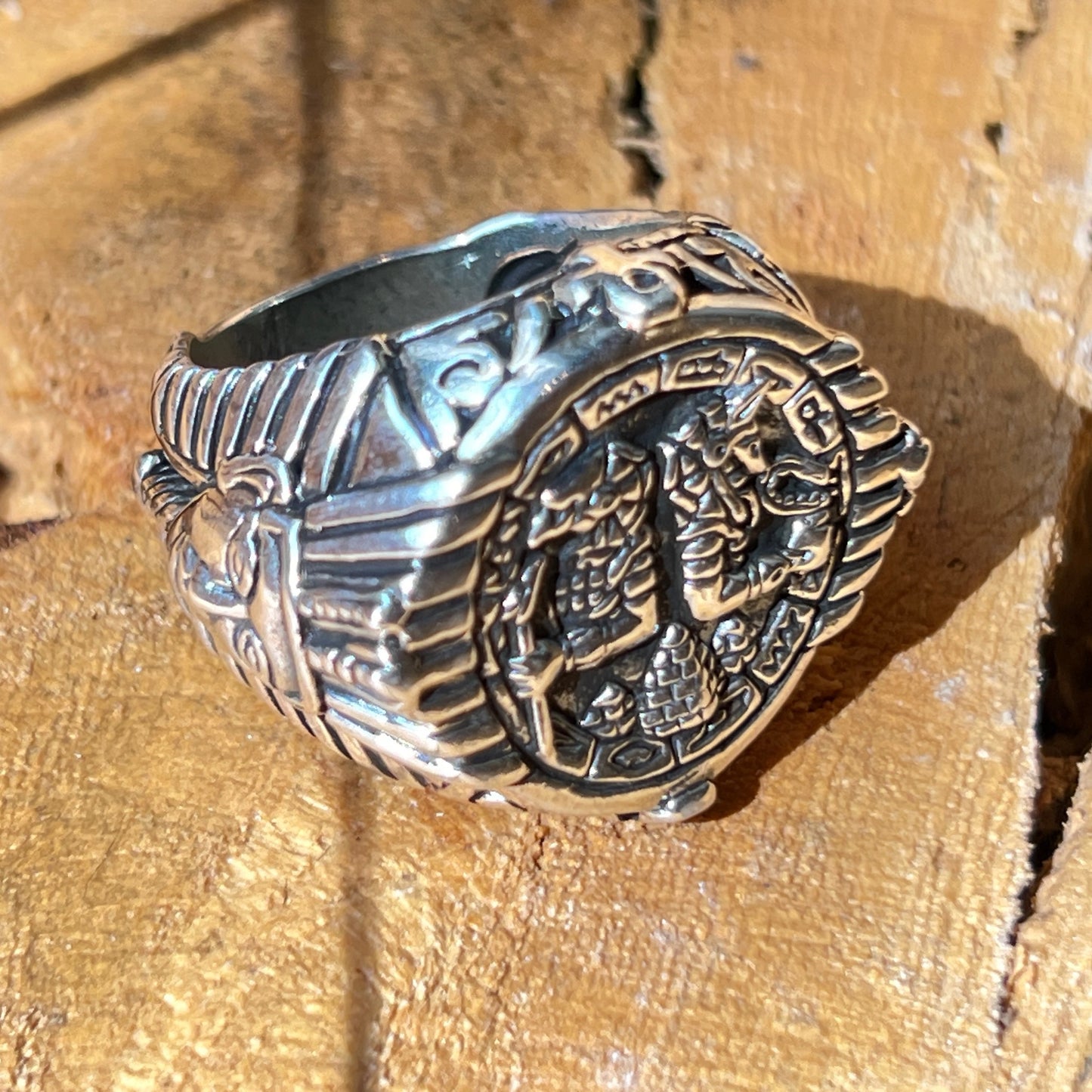 Size 11 Silver Ring with Egyptian motif