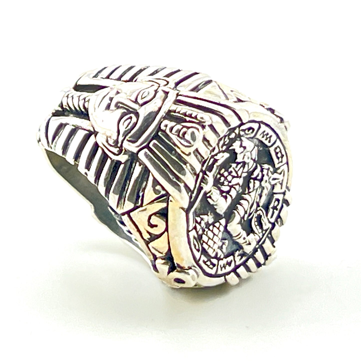 Size 11 Silver Ring with Egyptian motif