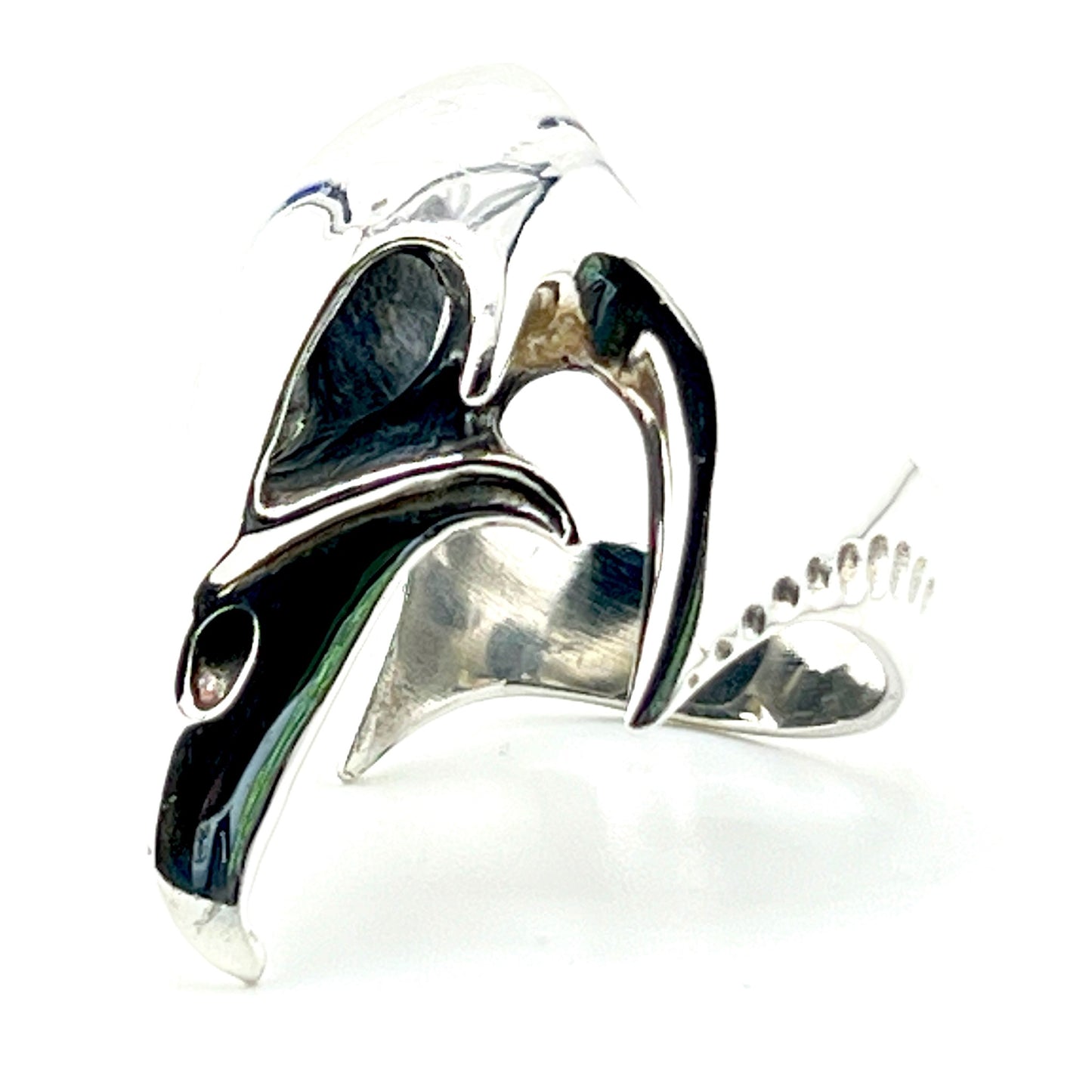 Size 12 Silver Ring with Falcon