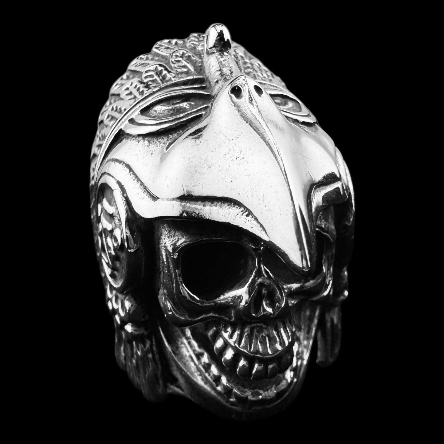 Size 12 Aztec Eagle Warrior 925 Silver Ring