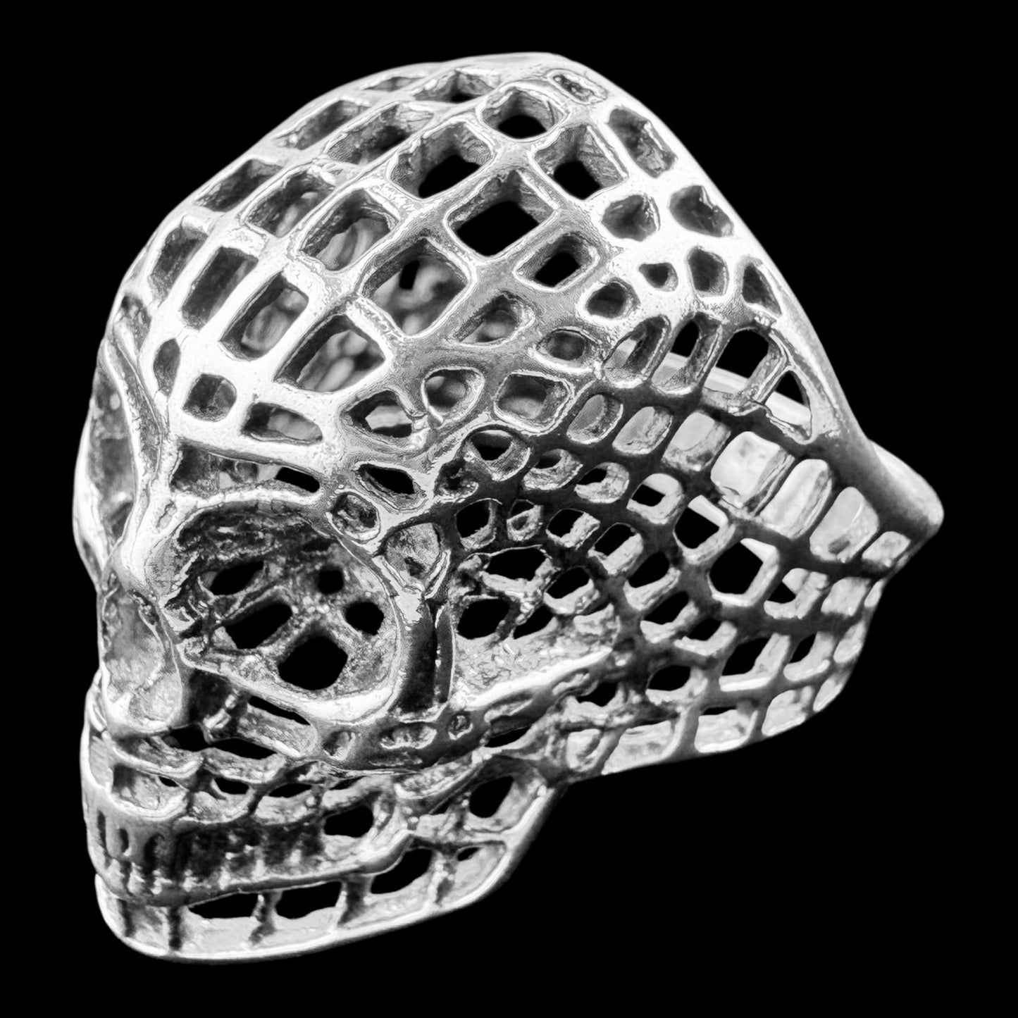Size 13 Skull 925 Silver Ring