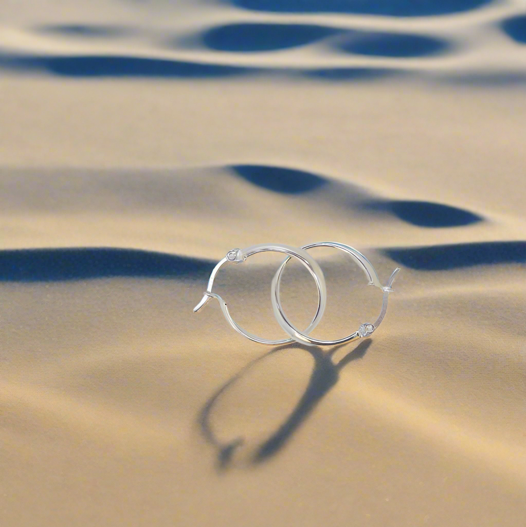 13cm Solid Silver HOOP Earrings