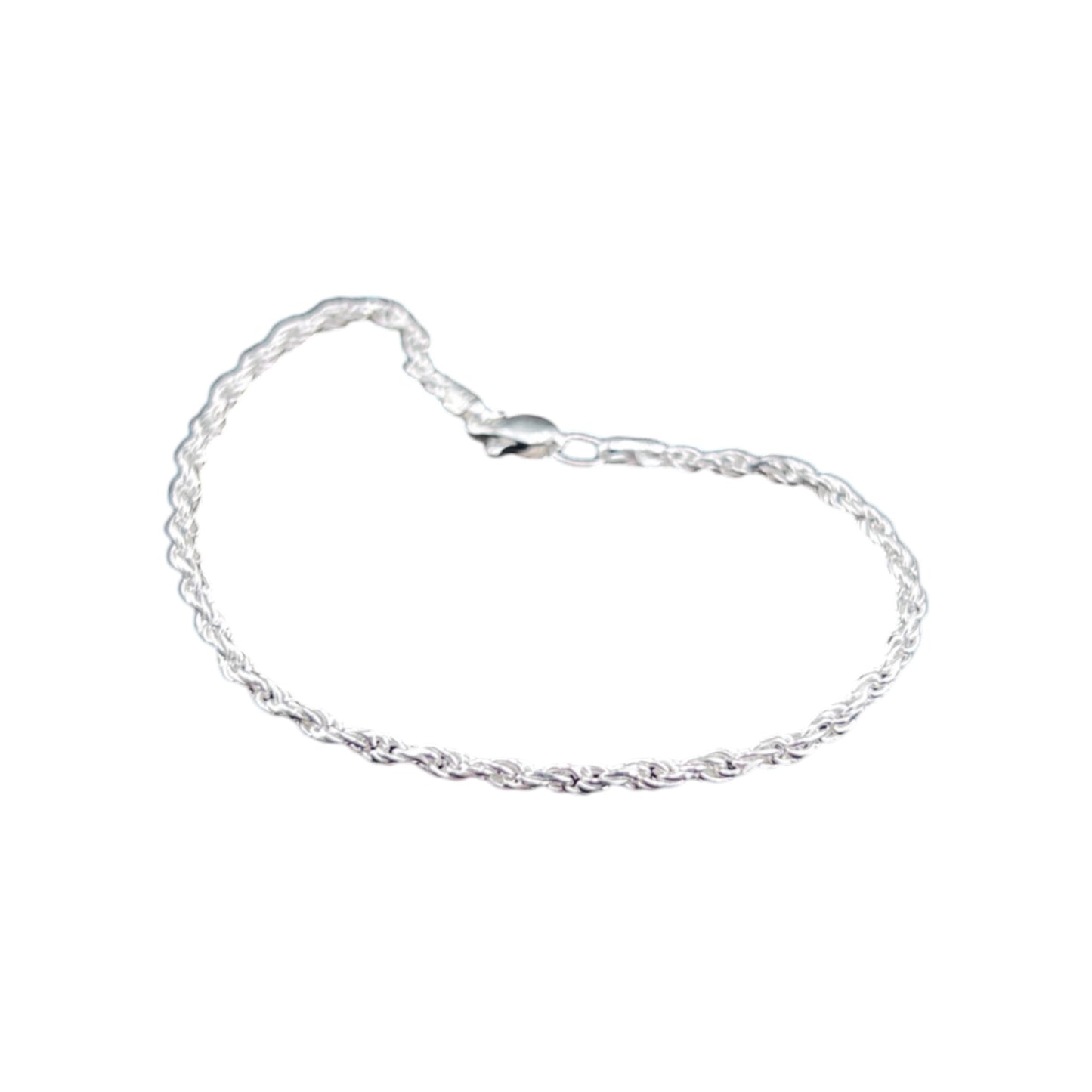 925 Sterling Silver Bracelet Chain CUERDA 050 DIAMANTADA