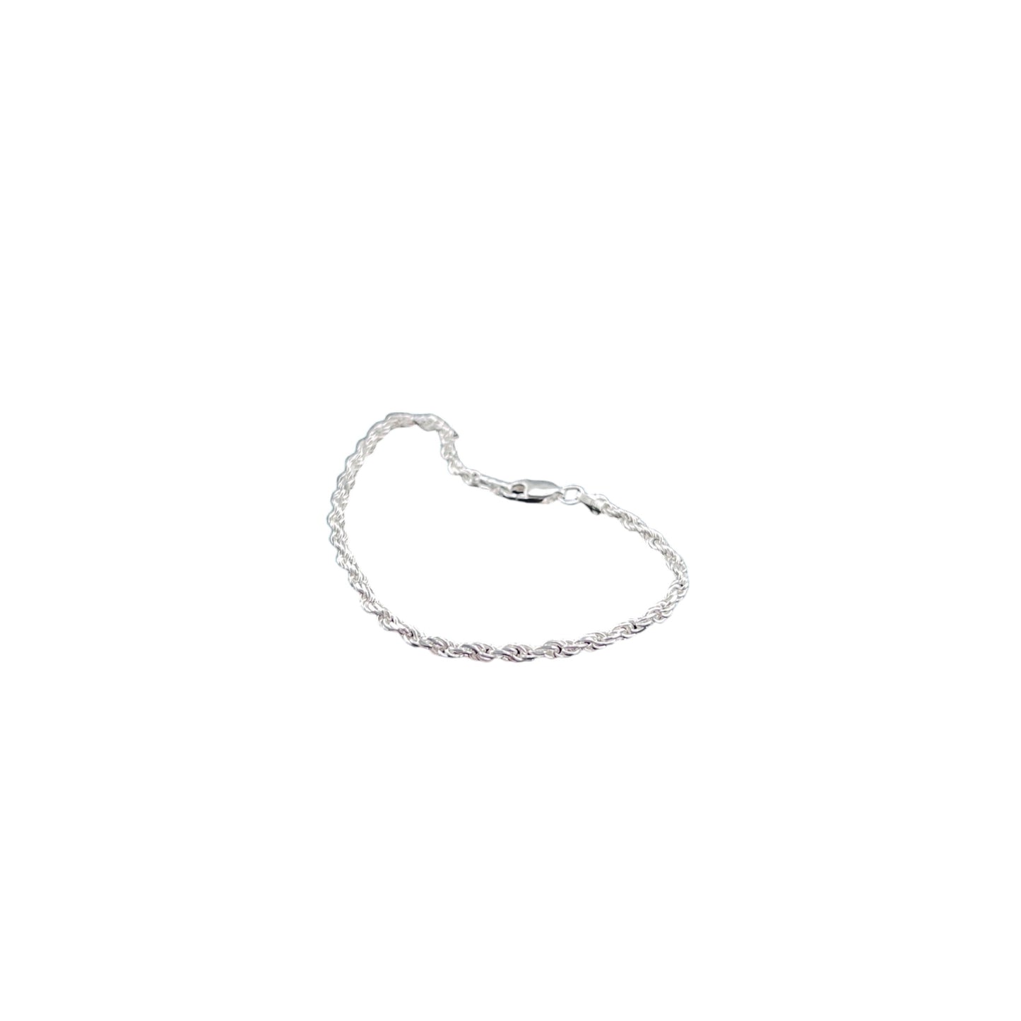 925 Sterling Silver Bracelet Chain CUERDA 060 DIAMANTAD