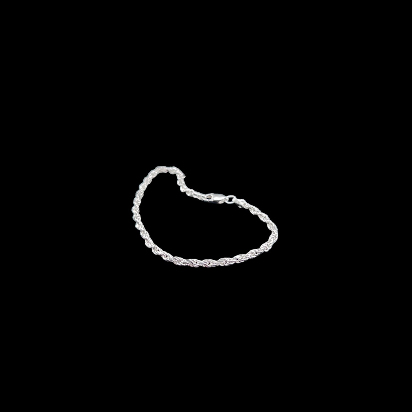 925 Sterling Silver Bracelet Chain CUERDA 060 DIAMANTAD
