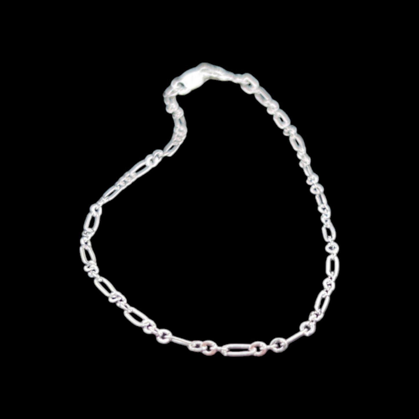 925 Sterling Silver Bracelet Chain FIGARO 040 3X1 TORCIDA
