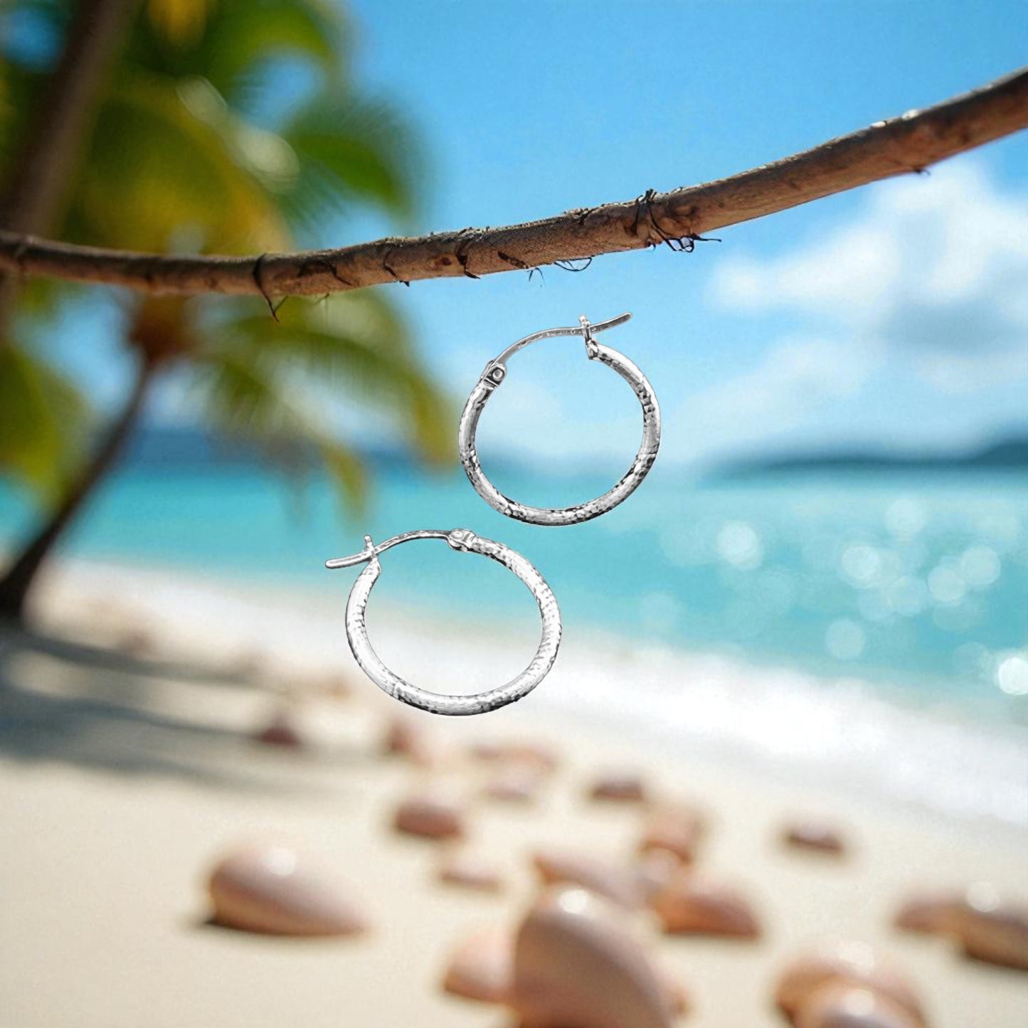 925 HOOP Silver Earrings Diamond Cut AD200CD