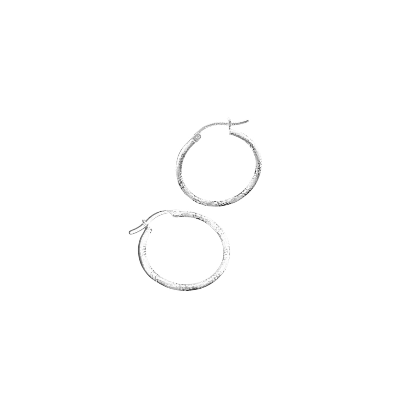 925 HOOP Silver Earrings Diamond Cut AD200CD