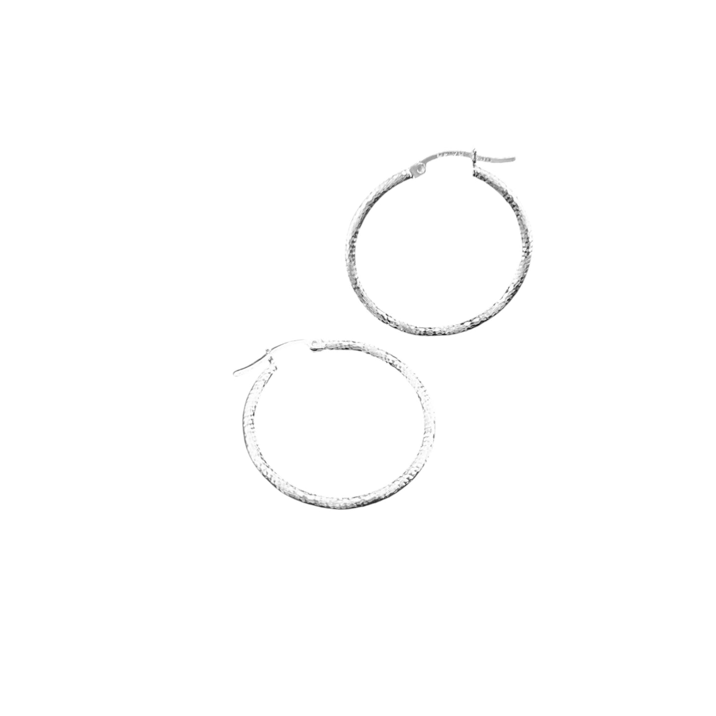 925 HOOP Silver Earrings Diamond Cut AD200CD
