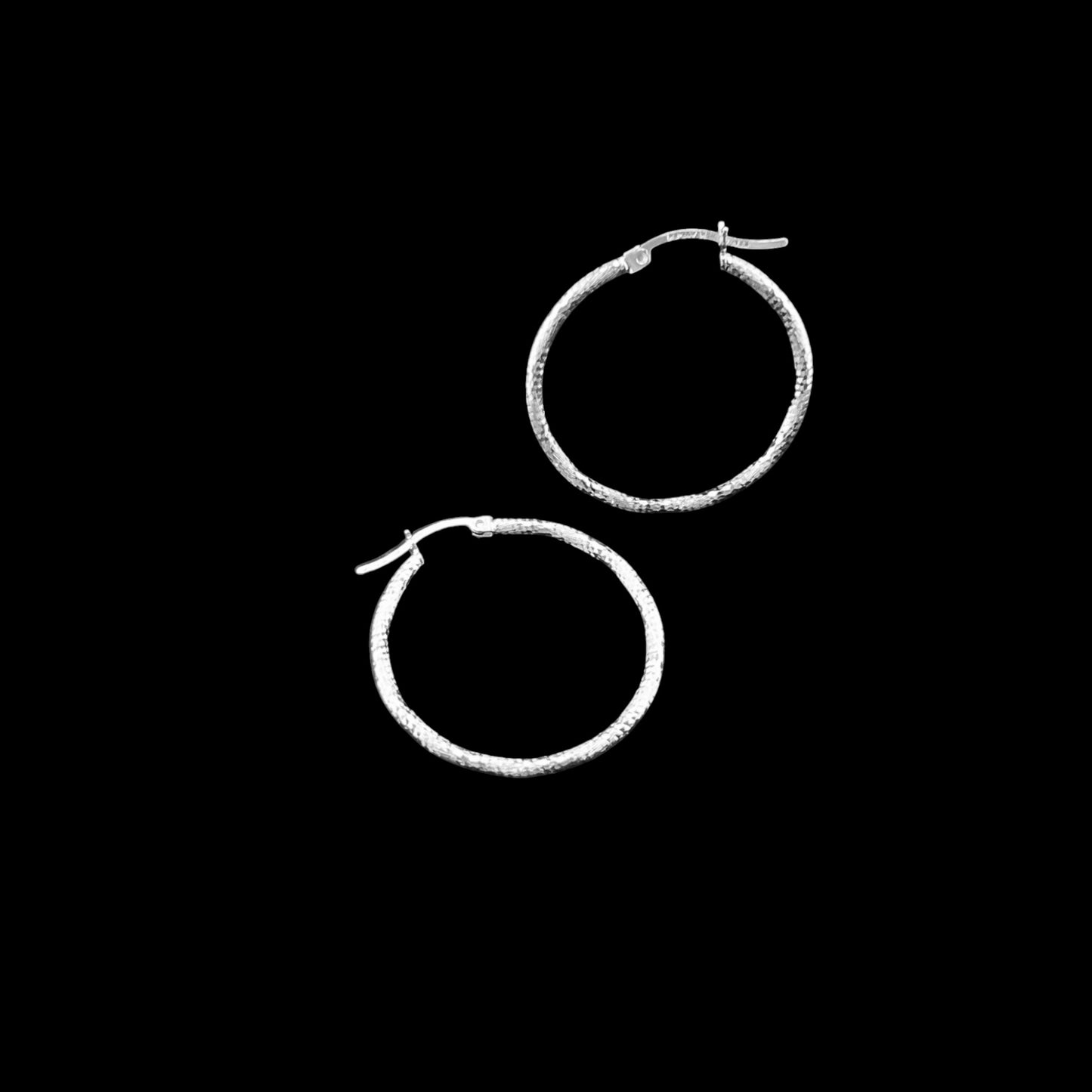 925 HOOP Silver Earrings Diamond Cut AD200CD