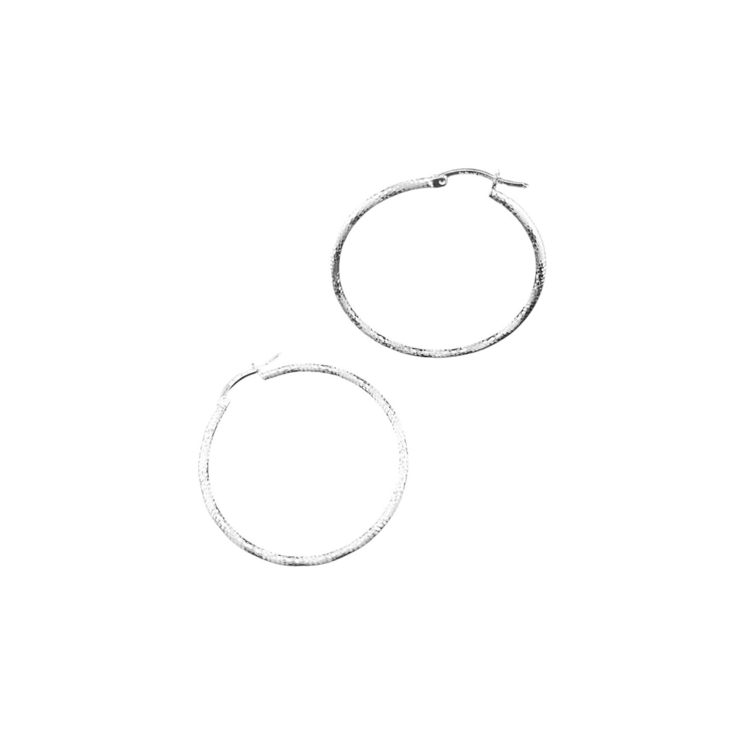 925 HOOP Silver Earrings Diamond Cut AD200CD