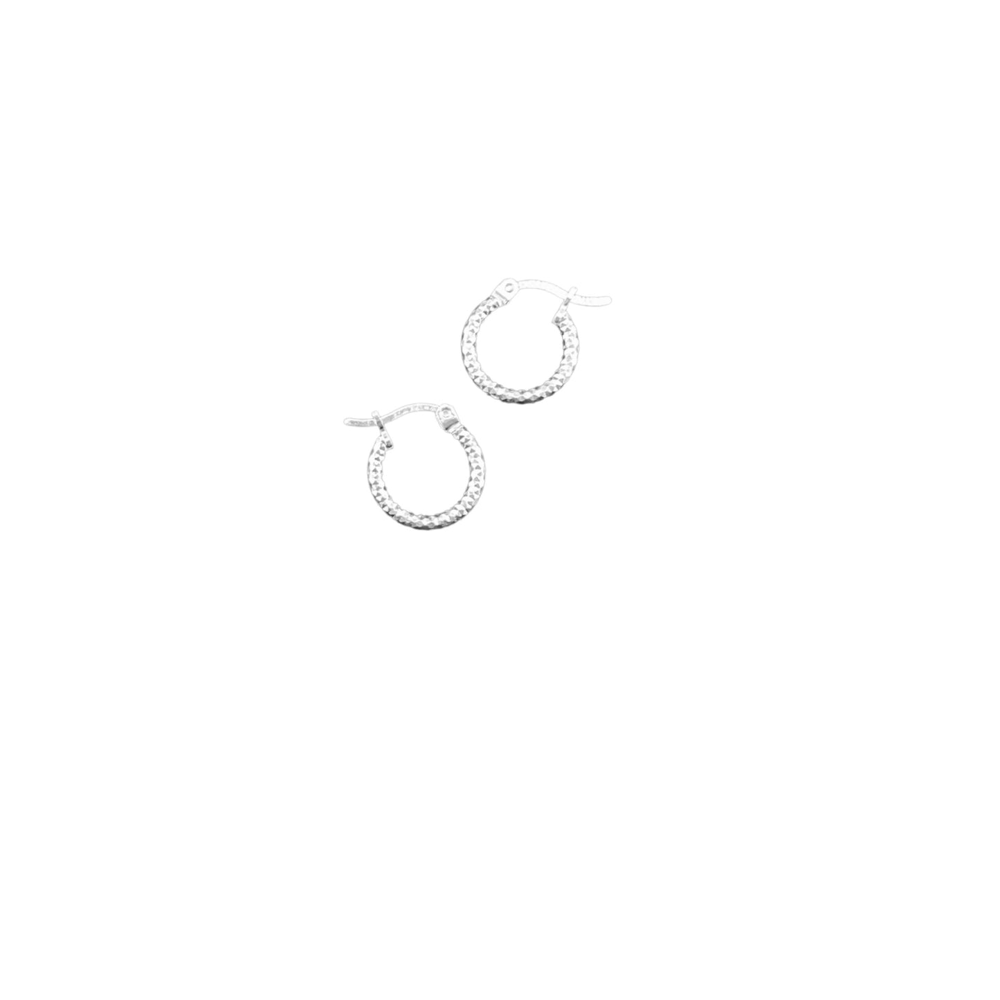 925 HOOP Silver Earrings Diamond Cut AD200PN
