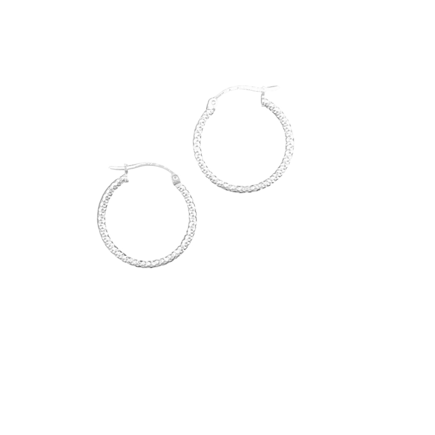 925 HOOP Silver Earrings Diamond Cut AD200PN