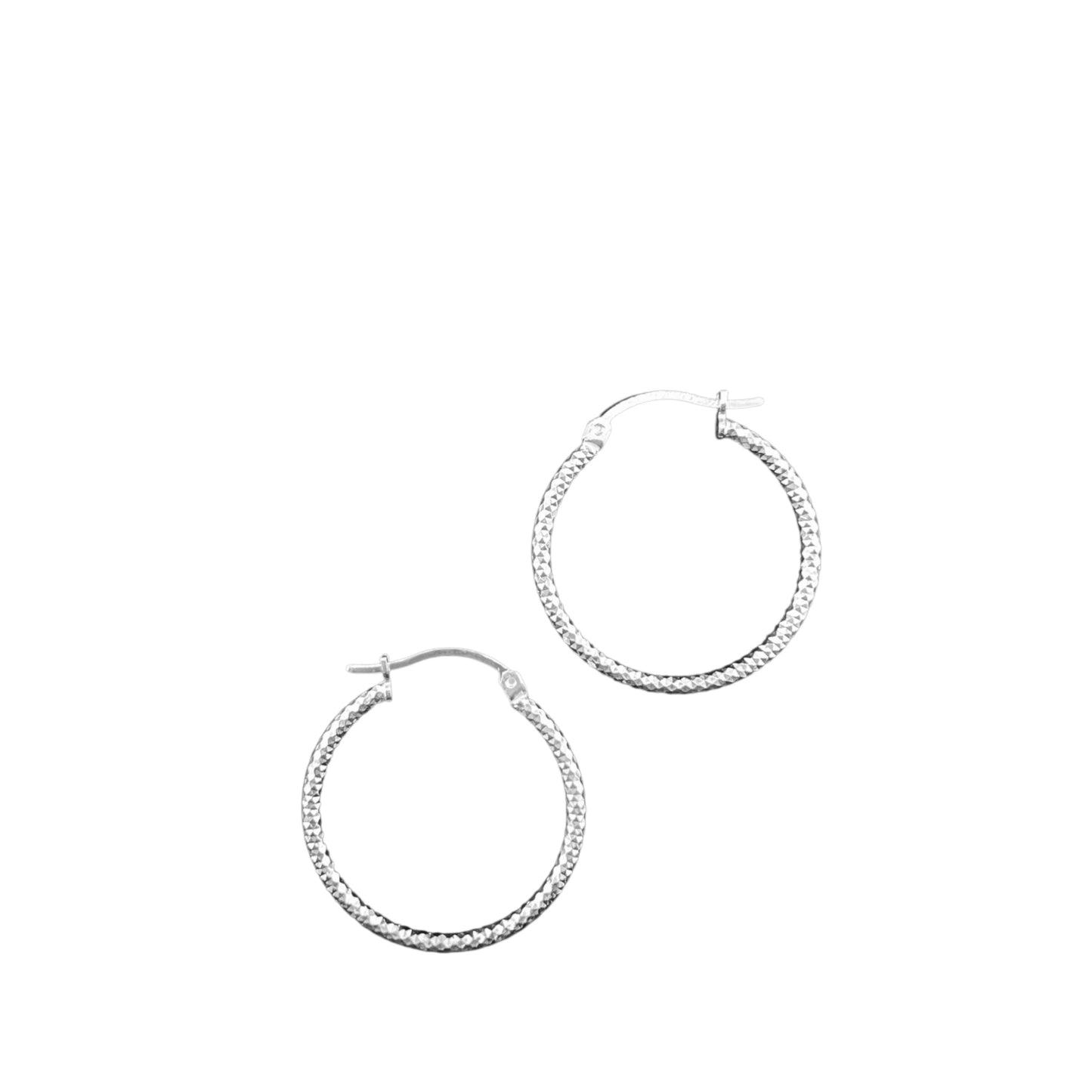 925 HOOP Silver Earrings Diamond Cut AD200PN