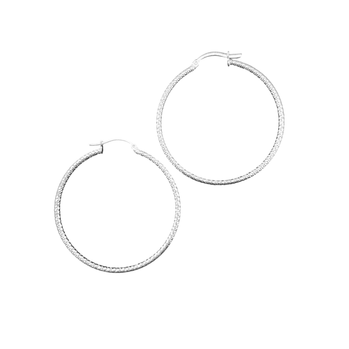925 HOOP Silver Earrings Diamond Cut AD200PN