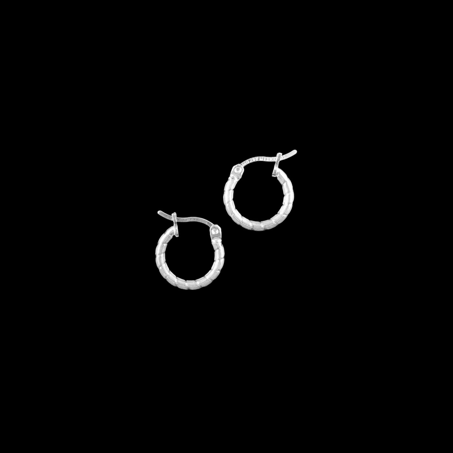 925 HOOP Silver Earrings Diamond Cut AD200CT