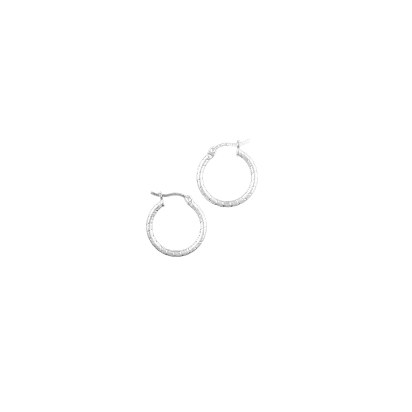 925 HOOP Silver Earrings Diamond Cut AD200CT
