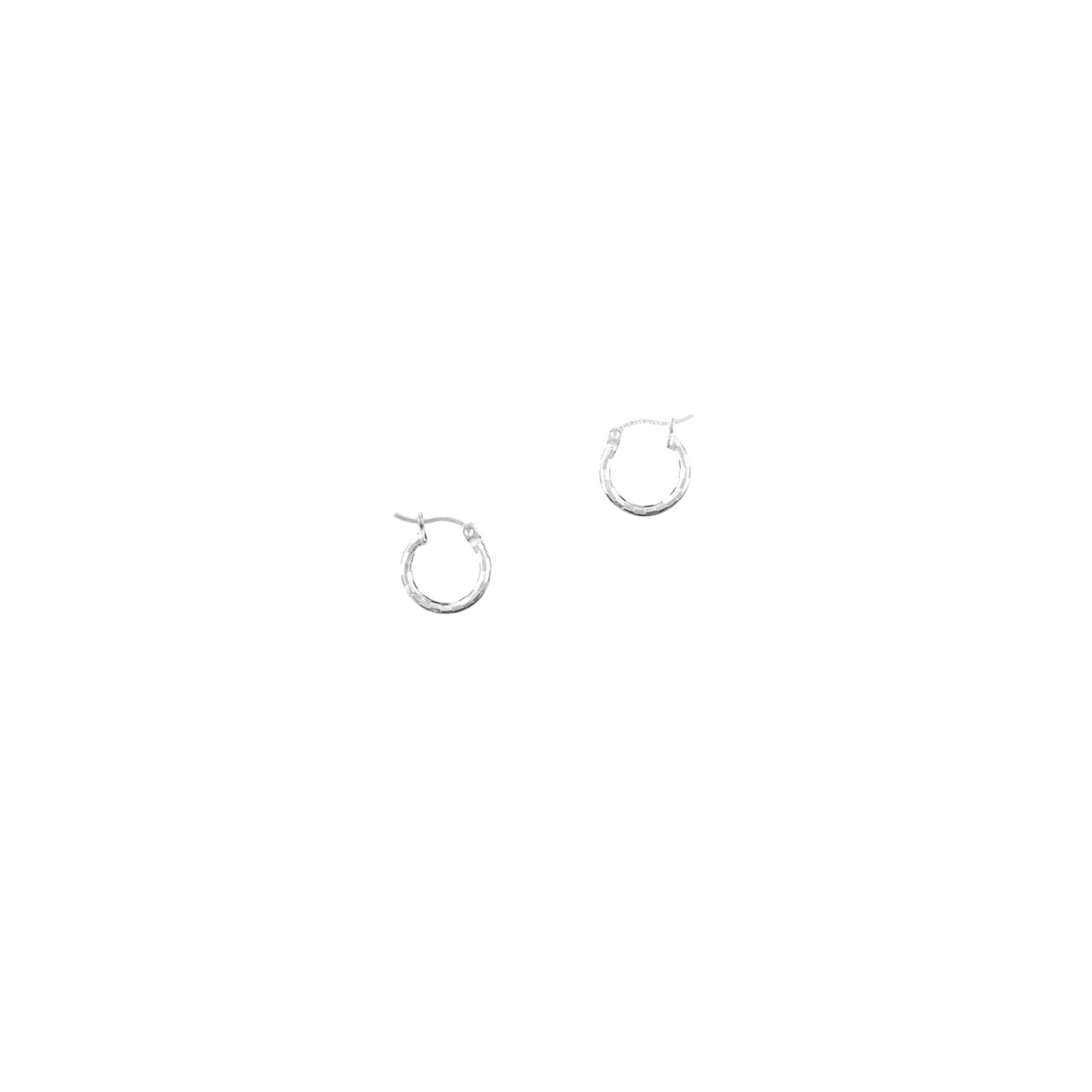 925 HOOP Silver Earrings Diamond Cut AD200DM