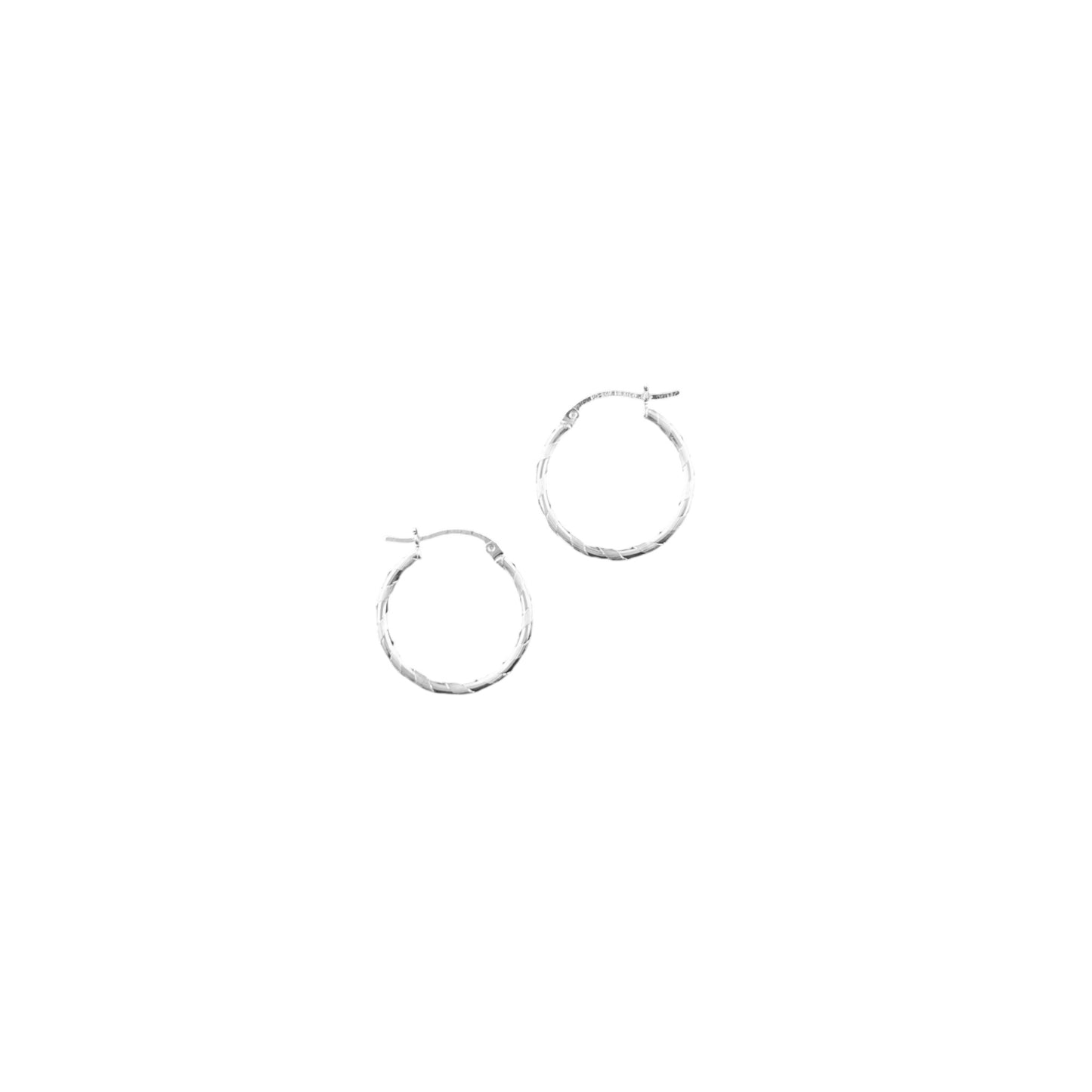 925 HOOP Silver Earrings Diamond Cut AD200CB