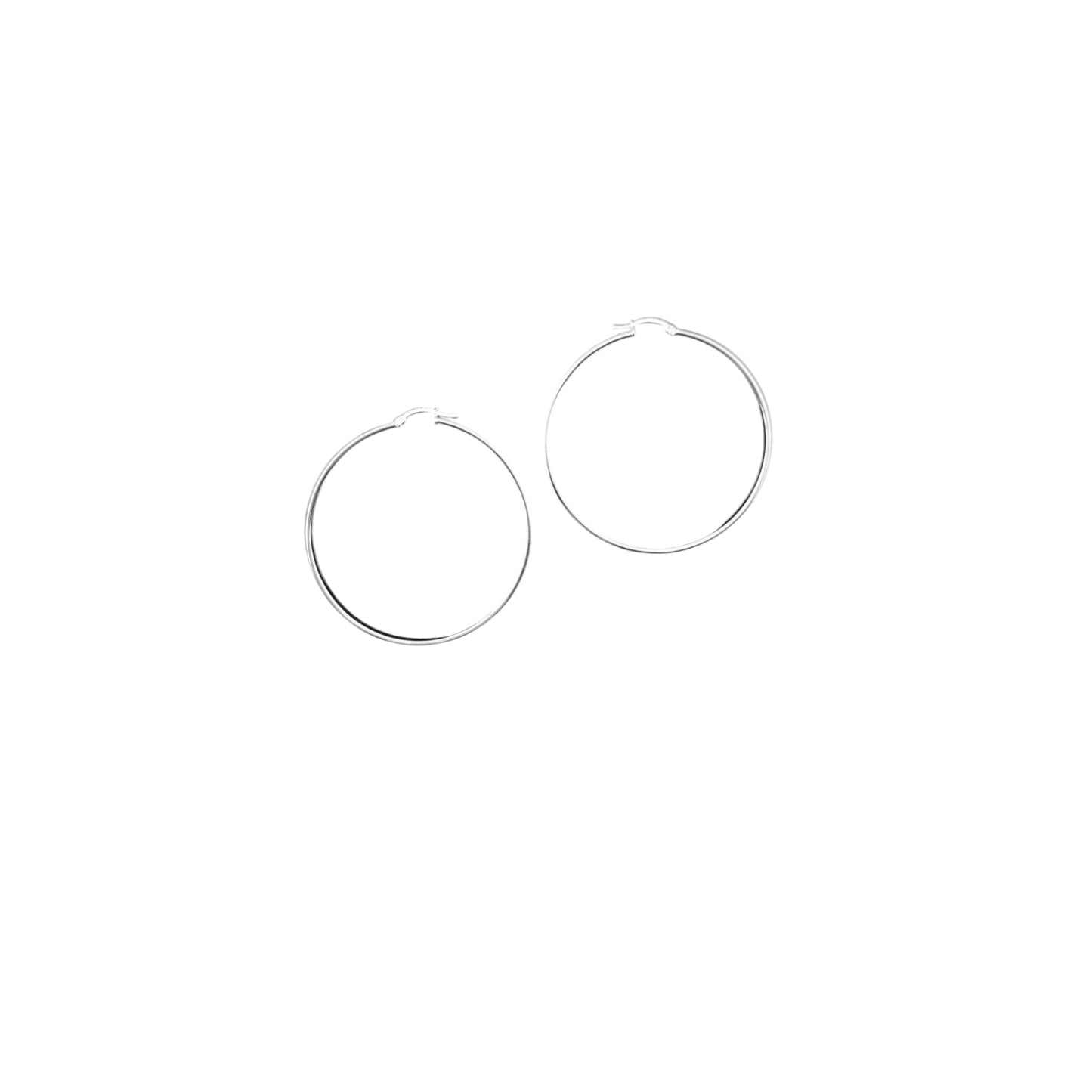 925 HOOP Flat Silver Earrings AL041