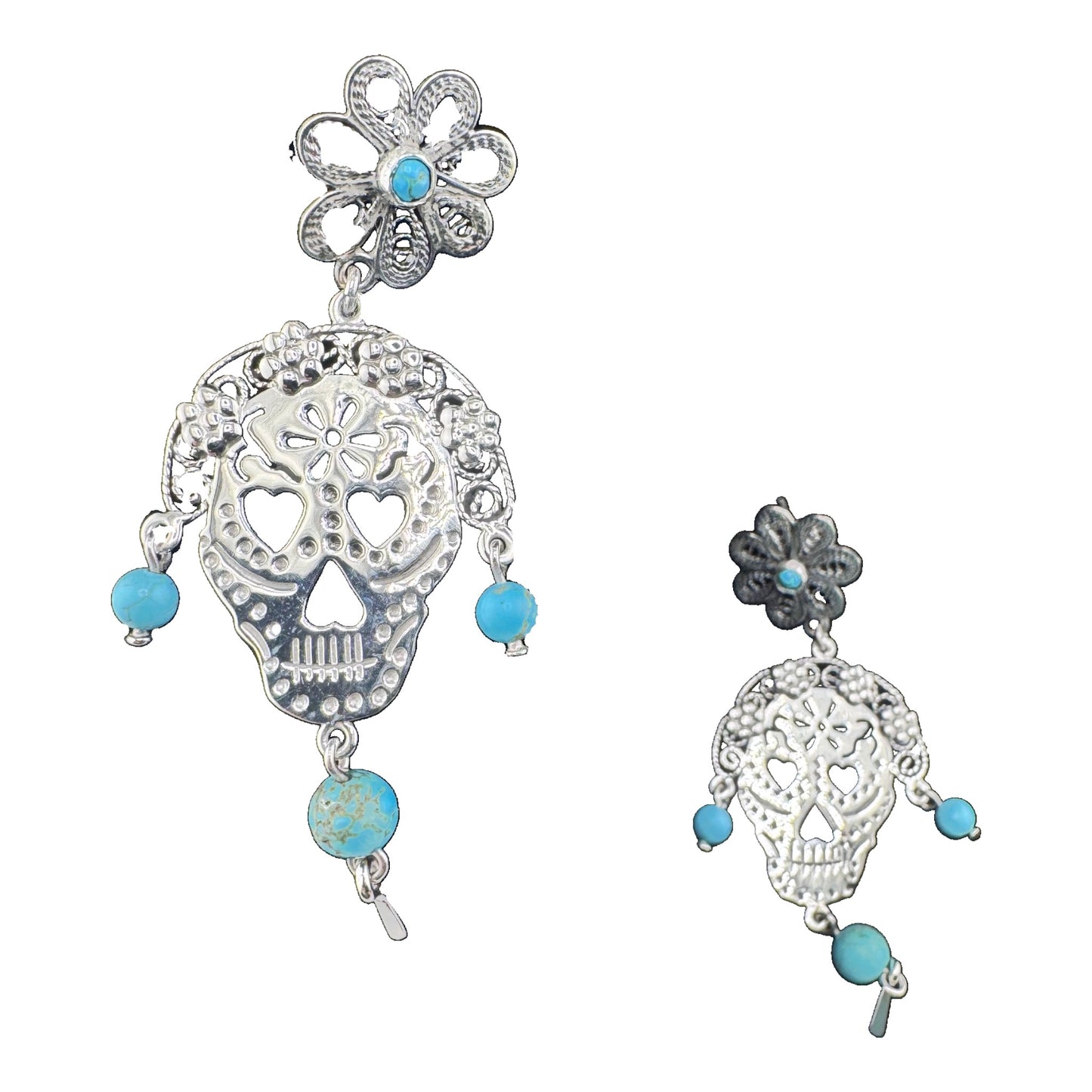 Calavera florinda turquesa drop earrings